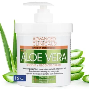 Aloe Vera Body Cream with Hyaluronic Acid Vitamin C and Vitamin E 16 Ounce - Picture 1 of 9