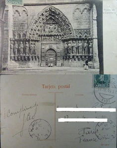 ANTIGUA POSTAL 1909 CATEDRAL DE BURGOS PUERTA DE LA CORONERIA POSTCARD CC3840 - Imagen 1 de 2