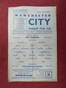 MANCHESTER CITY v WBA | 1963/1964 | RESERVES | 9 NOV 1963 | UK FREEPOST - Picture 1 of 2