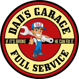 VÄTER FULL SERVICE GARAGE RUNDES BLECHSCHILD - Bild 1 von 1