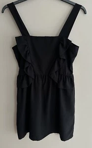 H&M Dress Size EUR40 Black Ruffle Shift Strappy Christmas - Picture 1 of 5