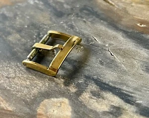Frühe Vintage alte Uhrenschließe 16mm Öffnung 40er/50er Jahre NOS gelbvergoldet   - Bild 1 von 6