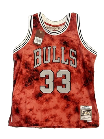 MITCHELL & NESS SCOTTIE PIPPEN BULLS GALAXY RED HWC SWINGMAN JERSEY $150 LARGE Cover