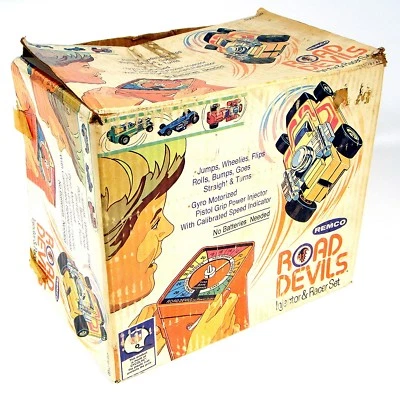 Vintage Caixa Apenas Remco Road Devils Action Stunt Racers Brinquedo Original - Imagem 1 de 4