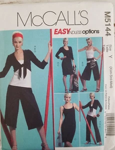 McCalls 5144 Womens Jacket Top Dress Gaucho Pants Pattern Size XS S M Uncut - Picture 1 of 2