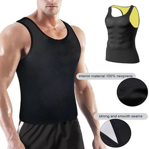 Men Neoprene Body Shaper Sweat Sauna Hot Vest Fat Burner Waist Trainer Shapewear - Picture 1 of 20