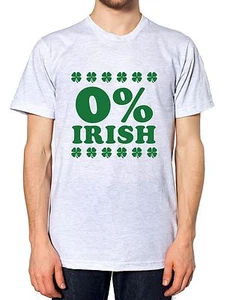 0% Camiseta Irlandesa Día de San Patricio Divertido Conjunto Prenda para el torso Hombres Mujeres Porcentaje Irlandés Paddy - Imagen 1 de 7