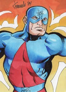 ORIGINAL Super Friends - The Atom 1/1 Hand Drawn Sketch Card ACEO Art - Bild 1 von 3