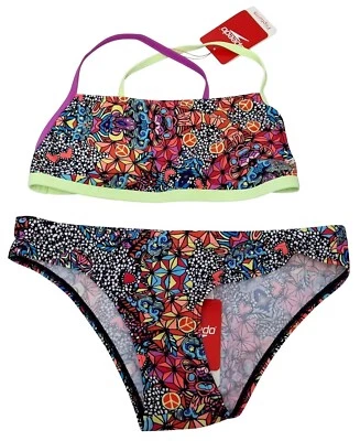 SPEEDO Ladies Swimwear Bikini Top & Bottoms Multi-Coloured Xback Size 12  Q - Image 1 of 3