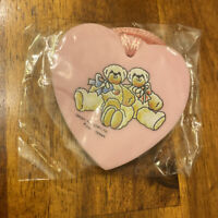 DAISY KINGDOM Pink Heart Eraser Necklace Bear 1990 Taiwan Valentine's Vtg New