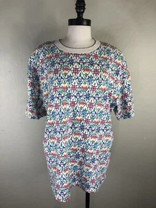 Camisa floral vintage colorida para mujer CHEROKEE 2x Hecha en EE. UU. - Imagen 1 de 9
