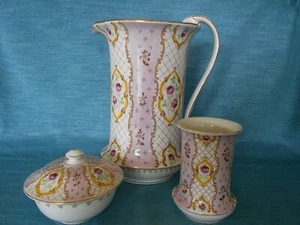 VINTAGE MIDDLEPORT POTTERY BURLEIGH WARE DECORATIVE WASH JUG SOAP DISH SET - Picture 1 of 12