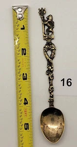 Cuchara de postre coleccionable de oro italiano, Florencia - león con escudo - 5"- #16 - Imagen 1 de 4