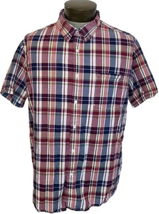 Camisa Aeropostale con botones para hombre XL roja a cuadros manga corta núcleo preppy - Imagen 1 de 11