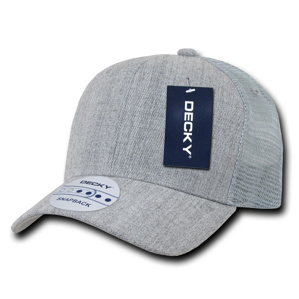 Decky 6 Panel Curved Bill Trucker Constructed Mesh Snapback Cap Hat 1053 One Size 1053-hgy