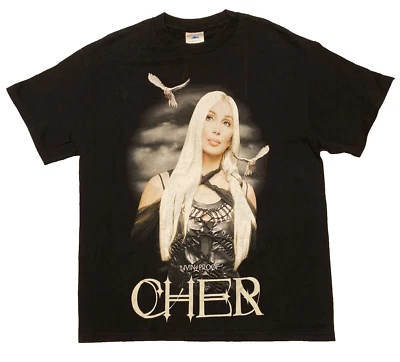 🎶 VINTAGE NEW CHER LIVING PROOF FAREWELL TOUR '03 CONCERT LG T-SHIRT BLK MINT! - Image 1 of 4