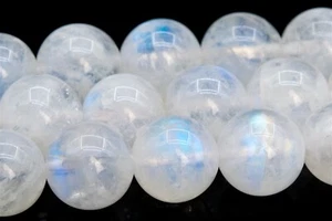 Cuentas sueltas redondas de piedra lunar arco iris natural genuino de 10 mm grado AA - Imagen 1 de 4