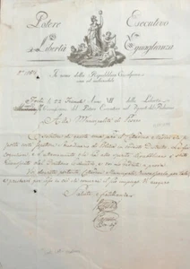 AG2700 EN-TETE REPUBBLICA CISALPINA DIPARTIMENTO RUBICONE FORLI X PESARO - Picture 1 of 1