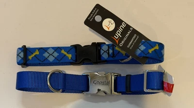 Collar de perro Lupine Dapper 12"-20" Y collar de hebilla de metal costero 14"-18" mediano Foto 1 de 3