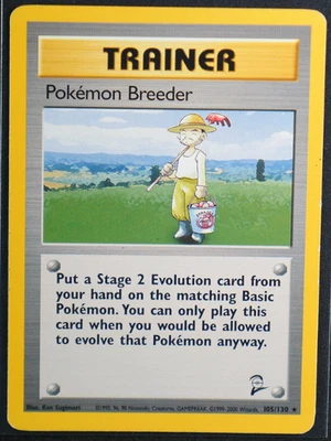 Pokemon Breeder Normal Rare #105/130 Base Set 2 LP - Image 1 of 2