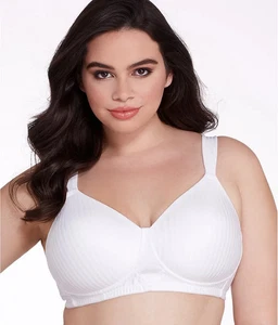 PLAYTEX White Stripe Secrets Smoothing Wireless Bra, US 42DDD, UK 42E, NWOT - Picture 1 of 3