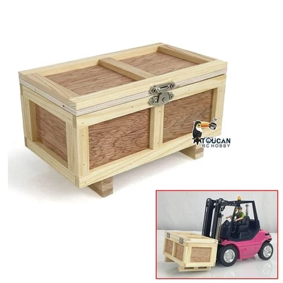 Caja de madera pieza de decoración para camión volquete camión 1/12 1/14 RC modelo carretilla elevadora Foto 1 de 4