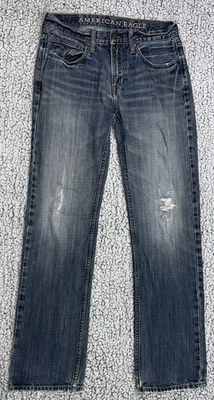 Pantalones informales American Eagle Jeans para hombre 28x32 originales rectos desgastados de mezclilla Foto 1 de 4