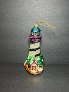 De Colección Kurt S Adler Pintado a Mano Vidrio Soplado Faro Náutico Adorno de Navidad - Imagen 1 de 6