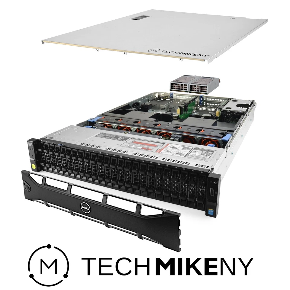 Servidor Dell PowerEdge R730xd 2,60 GHz 24 núcleos 288 GB RAM 24x 600 GB 15 K alojamiento VM Foto 1 de 4