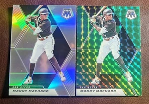 Manny Machado 2021 Mosaic Silver Prizm & Green Mosaic Lot x2 San Diego Padres - Picture 1 of 2