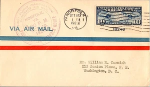 Philadelphia Rapid Transit Primer Vuelo Norfolk Virginia - Washington DC 1926 - Imagen 1 de 2