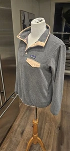 Patagonia Women’s Synchilla Snap-T Fleece Pullover – Gray/Beige – Size S - Picture 1 of 12
