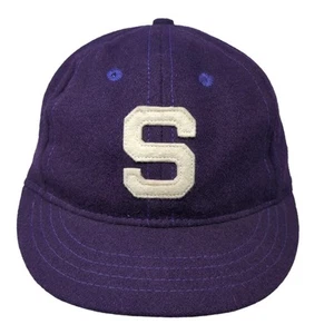 Vintage Ebbets Field Flannels Hat Purple Patch S Logo Made in USA - Picture 1 of 10