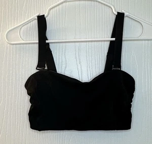 Old Navy solid black bikini top adjustable removable wide straps women’s medium - Picture 1 of 6