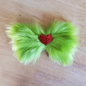 Grinch Fur Hair Bow Large - Picture 1 of 1