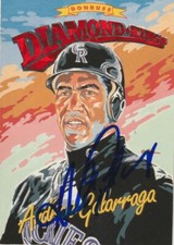 ANDRES GALARRAGA COLORADO ROCKIES  SIGNED 1994 DONRUSS DIAMOND KING  CARD #DK-7