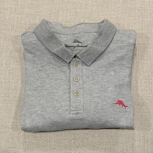 Tommy Bahama Supima Shirt Men's XL Gray Short Sleeve Classic Marlin Logo Polo