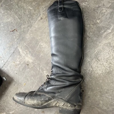 HRH Kirby Equestrian Horse Riding Boot Knee High Black Leather Size 10 - Image 1 of 4