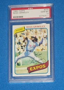 1980 TOPPS #375 ROSS GRIMSLEY MONTREAL EXPOS 💎 GEM MINT PSA 10! BEAUTY! LOW POP - Picture 1 of 3