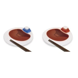 Mount Fuji Ceramic Soy Sauce Dipping Bowl Seasoning Dish Home Kitchen Tableware - Picture 1 of 9