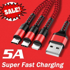 3 in 1 Universal Fast USB Charging Cable Multi Function Cell Phone Charger Cord - Picture 1 of 16
