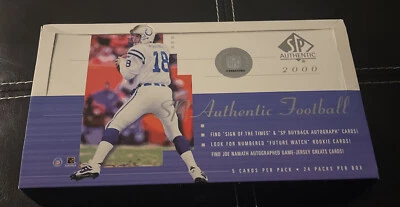 2000 SP AUTHENTIC FOOTBALL BOX Empty TOM BRADY GOAT RC ROOKIE (24) Empty Packs - Image 1 of 4
