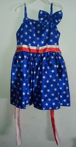 Etsy Fourth Of July/ Stars & Stripes Pageant Dress With Bow Sz. 8 Toddler&Tulle - Picture 1 of 4