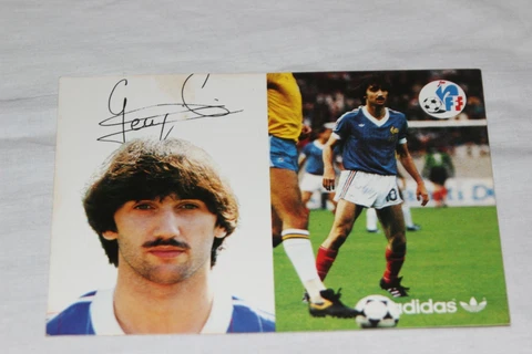 Postcard Official Vintage Player Federation French Football Bernard Geguini 1981 Cover