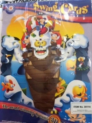 Santoro Interactive 3-D Swing Greeting Card, Pirate Ship SSC38 #30114 - Image 1 of 4