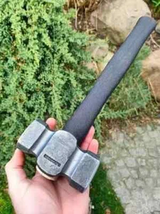 Martillo redondeador cuadrado de herrero hecho a mano de hierro y madera maciza 3 libras - Imagen 1 de 5