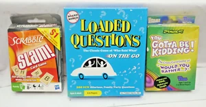 3 Card Games - Loaded Questions + You Gotta Be Kidding + Scrabble SLAM - Picture 1 of 7