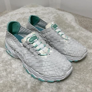 Skechers Women White Interstellar Woven Up Fashion Slip On Sneakers Size 9 - Picture 1 of 7