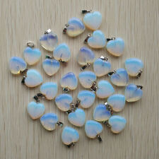 Fashion Good quality Opal stone Heart Charms Pendants 16mm 50pcs/lot Wholesale