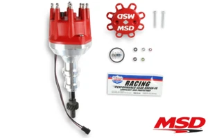 Distribuidor MSD Pro-Billet con tapa roja y engranaje de acero para motor Ford 351W - Imagen 1 de 4